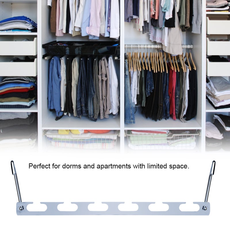 Heavy Duty Clothing Hangers 4 Pack: Premium Metal Sturdy Durable - Non Slip 6 Wavy Slots Space Saving Metal Laundry Hangers for Dorms Apartments Heavy Winter Coats - Image 4