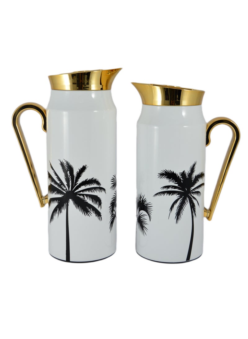 Home Maker 2-Piece Thermal Flask Set – 0.75L & 1L – Stainless Steel Exterior with Inner Glass Insulation - Image 2