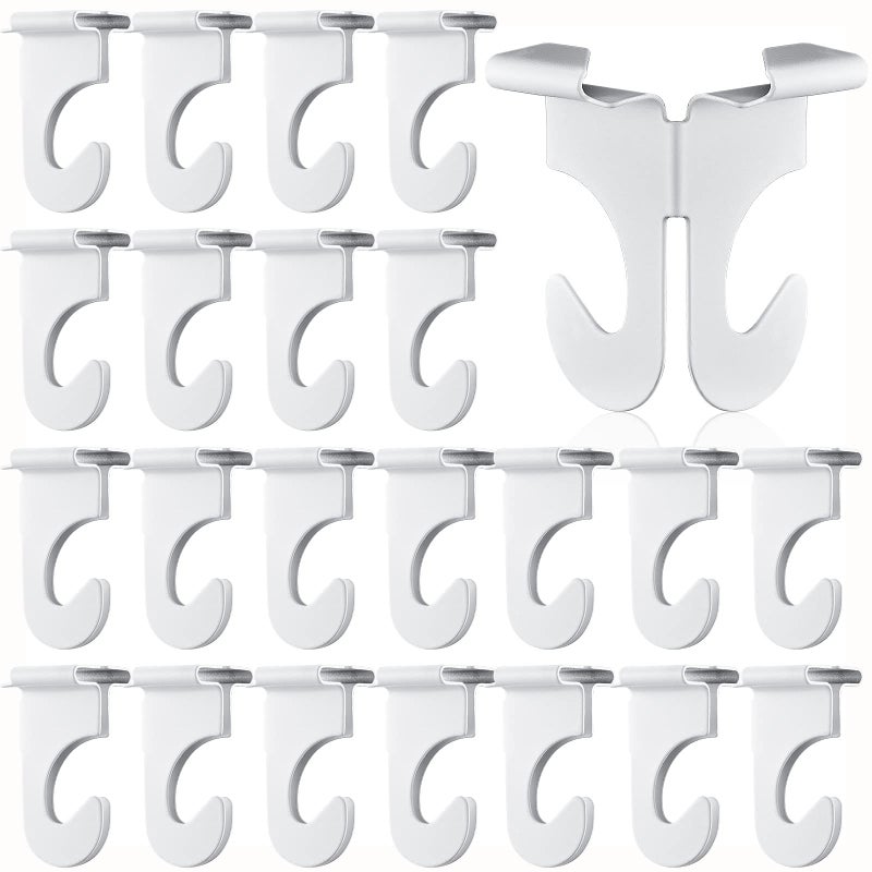 Hotop 40 Pieces Drop Ceiling Hooks for Classrooms Hanging Stainless Steel Hanger Tbar Track Clip Suspended Track Ceiling Tile Clips Hook for Classroom Office Home Decorations