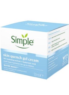 simple Water Boost Skin Quench Gel Face Cream with 19% Hydrating Actives and Hyaluronic Acid Moisturiser for Dry Skin 50 ml  - Image 1