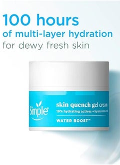 simple Water Boost Skin Quench Gel Face Cream with 19% Hydrating Actives and Hyaluronic Acid Moisturiser for Dry Skin 50 ml  - Image 2