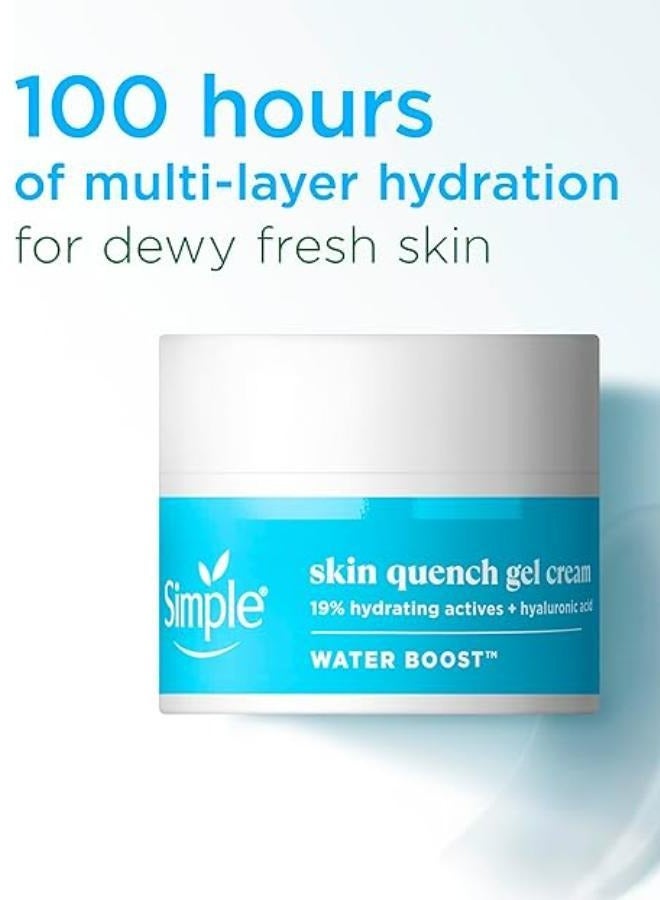 simple Water Boost Skin Quench Gel Face Cream with 19% Hydrating Actives and Hyaluronic Acid Moisturiser for Dry Skin 50 ml - Image 2