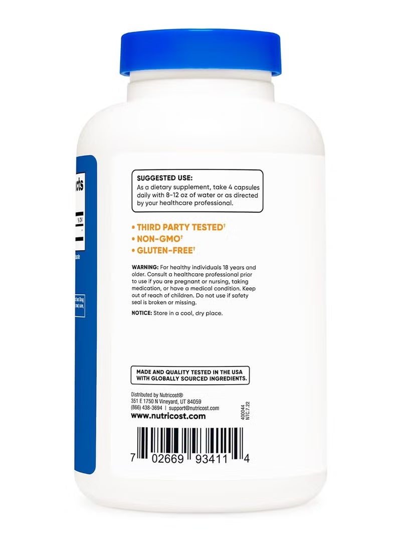 Nutricost, D-Aspartic Acid , 180 Capsules (750 mg per Capsule) - Image 3