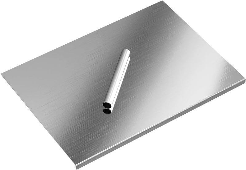 MOROVIK 304 Stainless Steel Chopping Board with Lip for Kitchen | Free Rollin Pin | Non Slip| Rust Proof | Easy to use| Round Edge| for Cutting Vegetables, Meat,Fish,Fruits | Medium |40 x 32 cm - Image 1