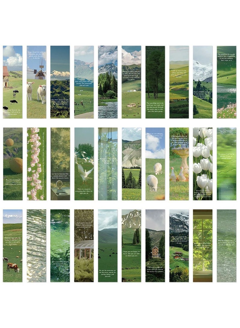 مجموعة من 30 علامة مرجعية بمناظر طبيعية للأطفال، علامات كتب للطلاب، مجموعة علامات كتب لطيفة من جانب واحد، مجموعة علامات كتب ذات طابع خاص لمحبي الكتب، هدية للأطفال والطلاب والمعلمين في الفصول الدراسية - Image 1