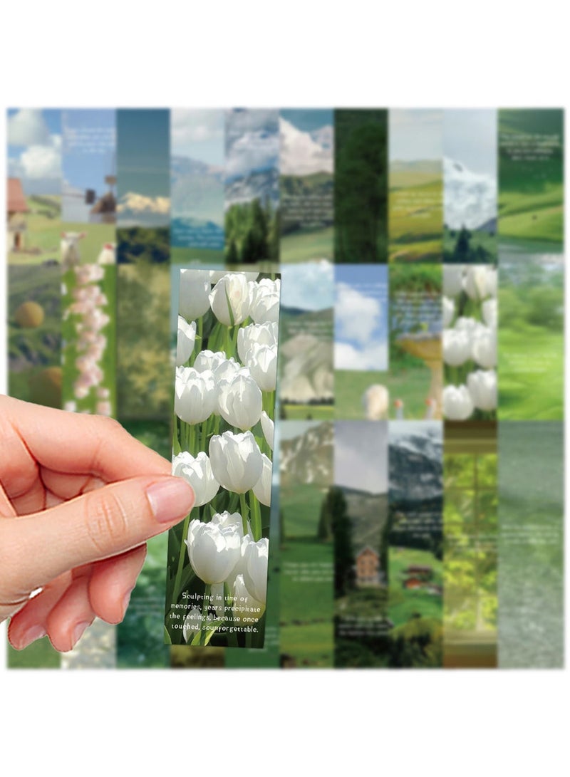 مجموعة من 30 علامة مرجعية بمناظر طبيعية للأطفال، علامات كتب للطلاب، مجموعة علامات كتب لطيفة من جانب واحد، مجموعة علامات كتب ذات طابع خاص لمحبي الكتب، هدية للأطفال والطلاب والمعلمين في الفصول الدراسية - Image 2