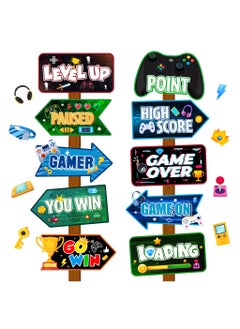 Video Game Party Sign, 20pcs Video Game Yard Signs Game Party Themed Directional Signs for Video Game Birthday Decorations Video Game Party Decorations