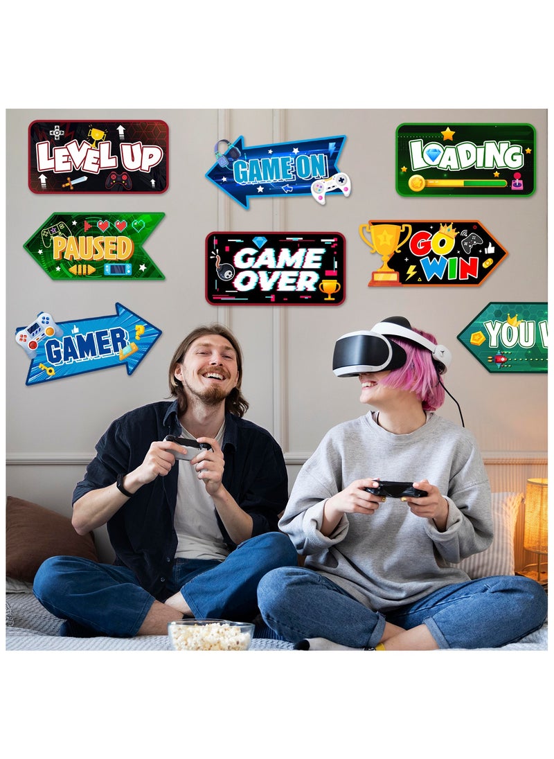 FRUITFUL PARTY - Video Game Party Sign, 20pcs Video Game Yard Signs Game Party Themed Directional Signs for Video Game Birthday Decorations Video Game Party Decorations - Image 1