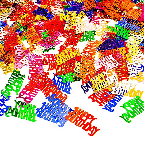 Werich Metallic Foil Table Confetti Happy Birthday Words Letters for Party Decorations - Image 1