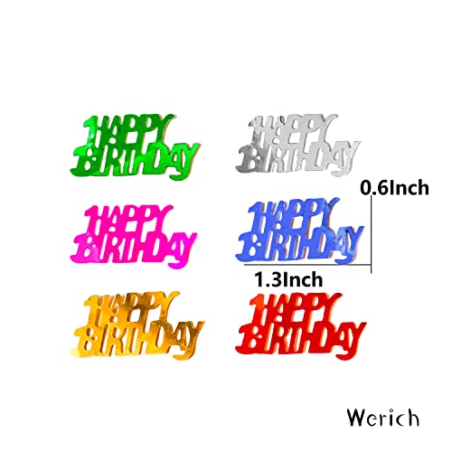 Werich Metallic Foil Table Confetti Happy Birthday Words Letters for Party Decorations - Image 5