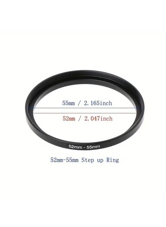 Black 9pcs Camera Lens Filter Adapter Ring Set 37mm to 82mm Step Up Rings for Nikon Canon Sony - Image 2