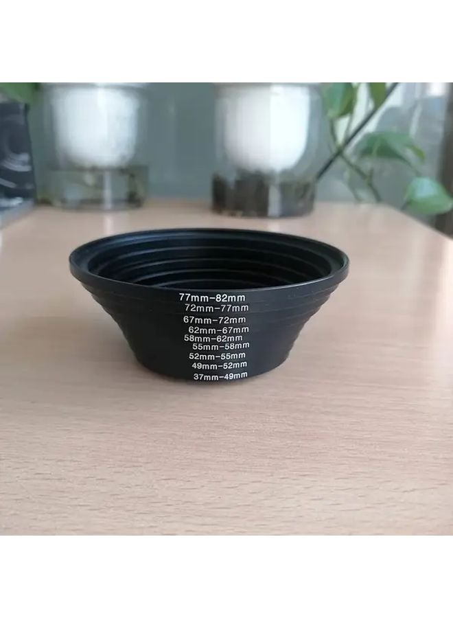 Black 9pcs Camera Lens Filter Adapter Ring Set 37mm to 82mm Step Up Rings for Nikon Canon Sony - Image 3