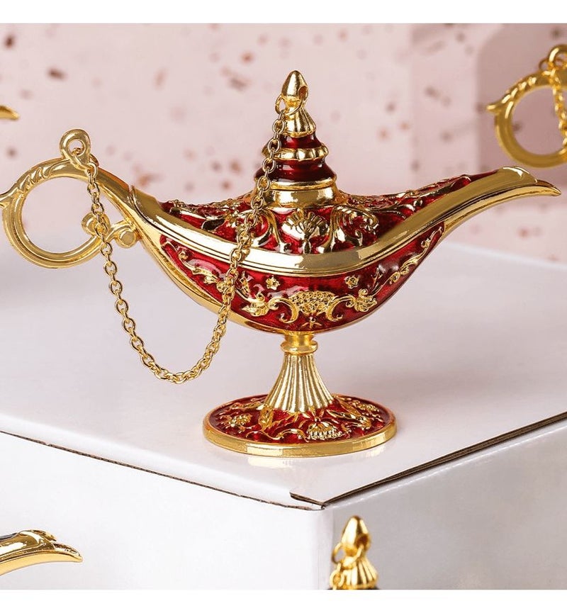 2pcs Black Aladdin Style Lamp Ornament Creative Wishing Lamp Decor For Home Banquet - Image 1