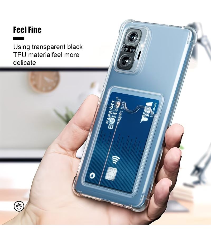 غطاء هاتف شفاف من مادة TPU مع فتحة للبطاقة، مناسب لجهاز Redmi Note 14 إصدار عالمي - Image 4