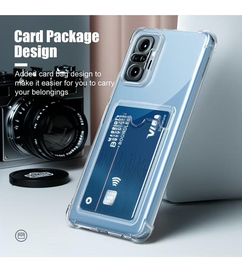 غطاء هاتف شفاف من مادة TPU مع فتحة للبطاقة، مناسب لجهاز Redmi Note 14 إصدار عالمي - Image 5