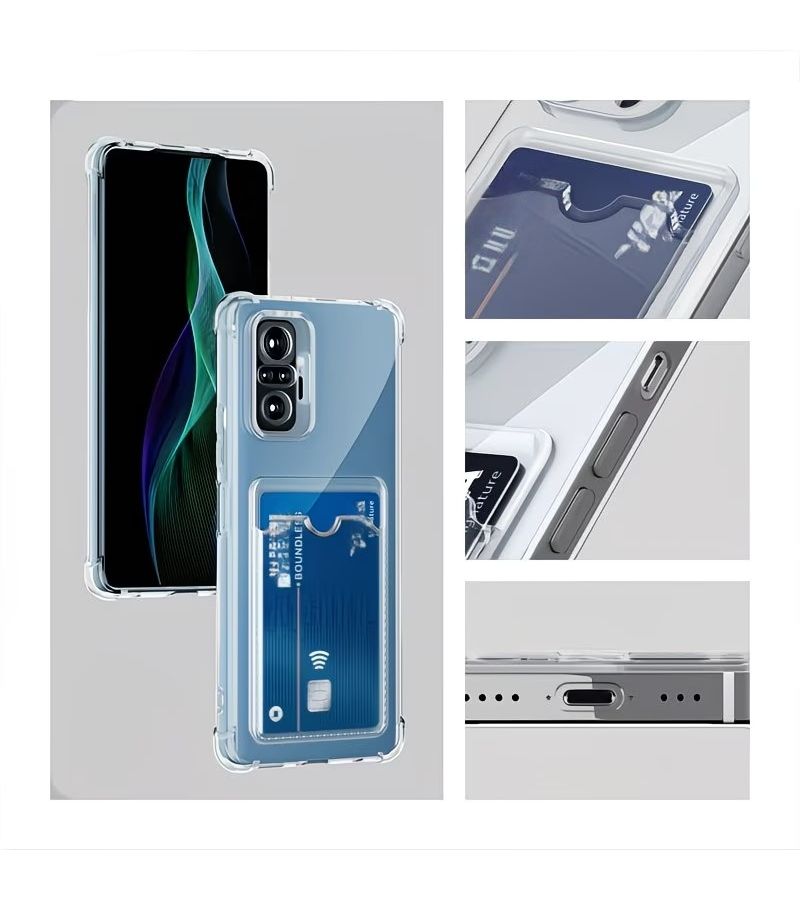 غطاء هاتف شفاف من مادة TPU مع فتحة للبطاقة، مناسب لجهاز Redmi Note 14 إصدار عالمي - Image 2