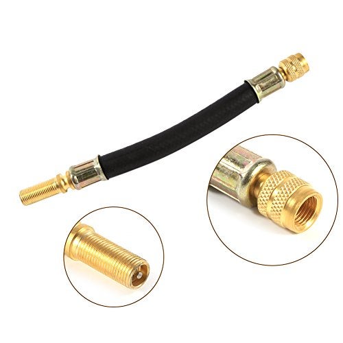 Yosoo 4X Tyre Valve Extension Dual Flexible Tire Wheel Bus Truck Transit Adaptor 140mm + 2pcs Clamps - Image 4