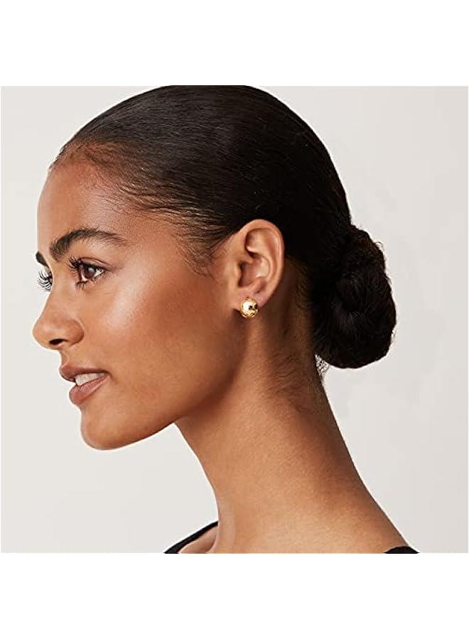PAVOI 14K Gold Plated 925 Sterling Silver Post Ultra Thick Huggie Earring | Women's Mini Hoop Earrings | Gold Plated Small Hoops  - Image 2