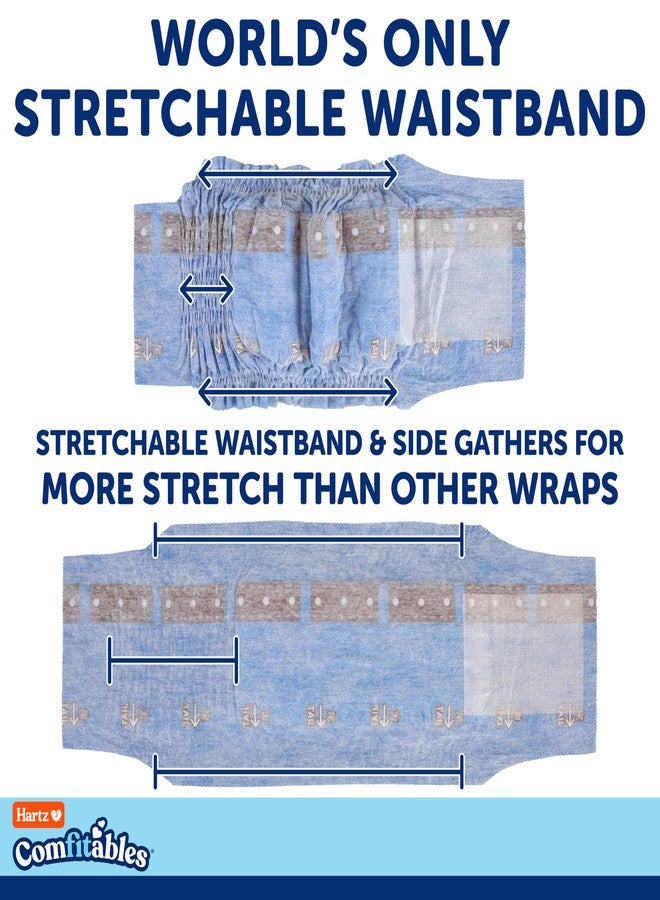 هارتز جديد! ضمادات هارتز كومفيتابلز للكلاب الذكور للاستخدام مرة واحدة مع حزام خصر مطاطي، حجم كبير، 12 قطعة - Image 4