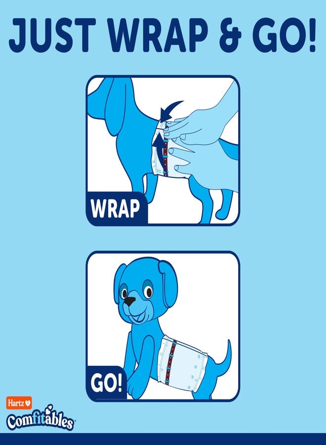 هارتز جديد! ضمادات هارتز كومفيتابلز للكلاب الذكور للاستخدام مرة واحدة مع حزام خصر مطاطي، حجم كبير، 12 قطعة - Image 5