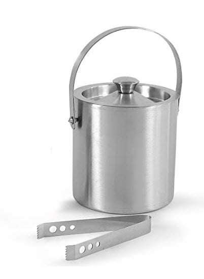 FINALITY finality Stainless Steel Double Walled Insulated Ice Bucket with Lid with Tong 1 Liter  - Image 1
