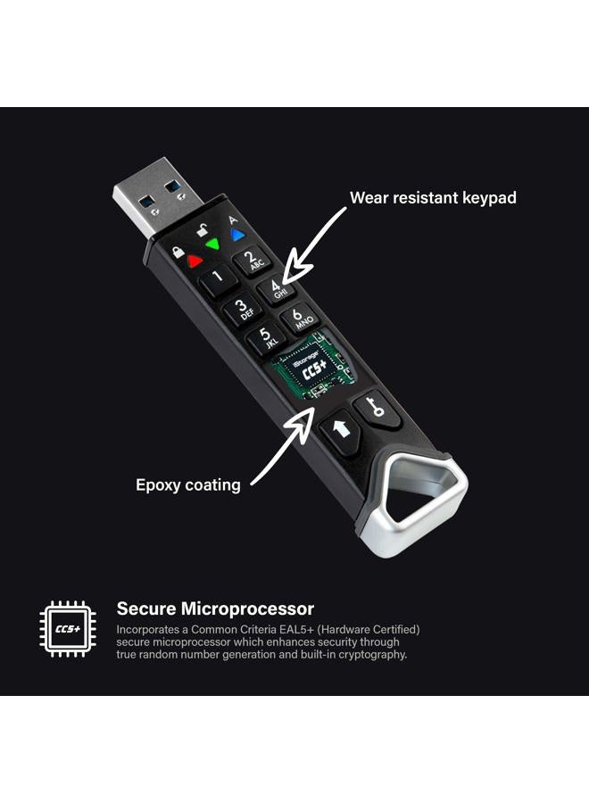 iStorage datAshur PRO2 4GB Secure USB Flash Drive - FIPS 140-2 Level 3 Certified - Password Protected - Dust and Water Resistant - Image 4