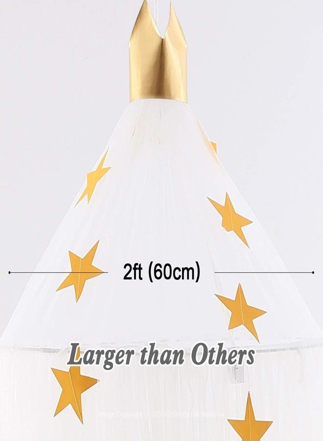 dix-rainbow Princess Bed Canopy for Kids Yarn Play Net Canopy for Baby Bed, Children Round Dome Indoor Outdoor Castle Hanging Decoration Reading Nook Canvas White… - Image 5