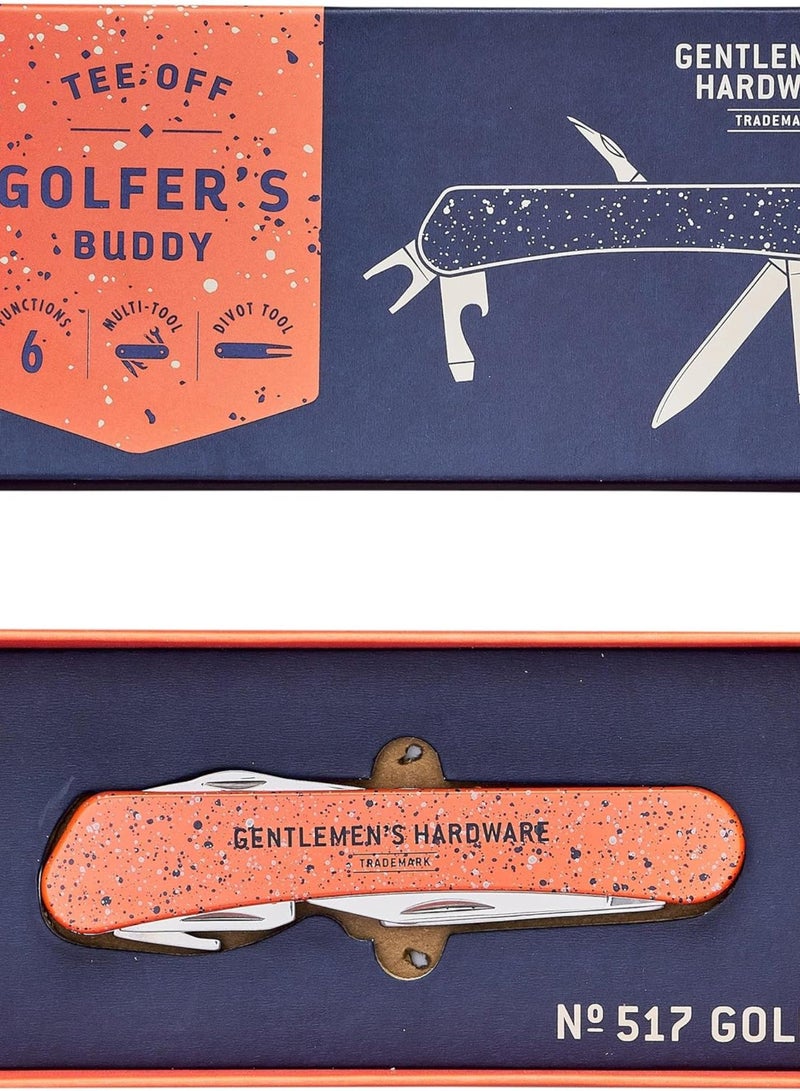 GGOOT Golf Multi Tool, GEN517, Includes Bottle Opener, Corkscrew, Screwdriver and More. Colour: Orange and Navy - Speckled Paint Design.  - Image 1