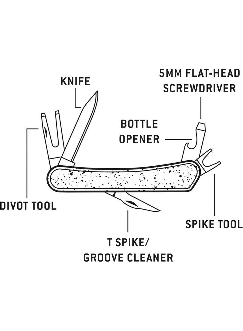 GGOOT Golf Multi Tool, GEN517, Includes Bottle Opener, Corkscrew, Screwdriver and More. Colour: Orange and Navy - Speckled Paint Design.  - Image 2