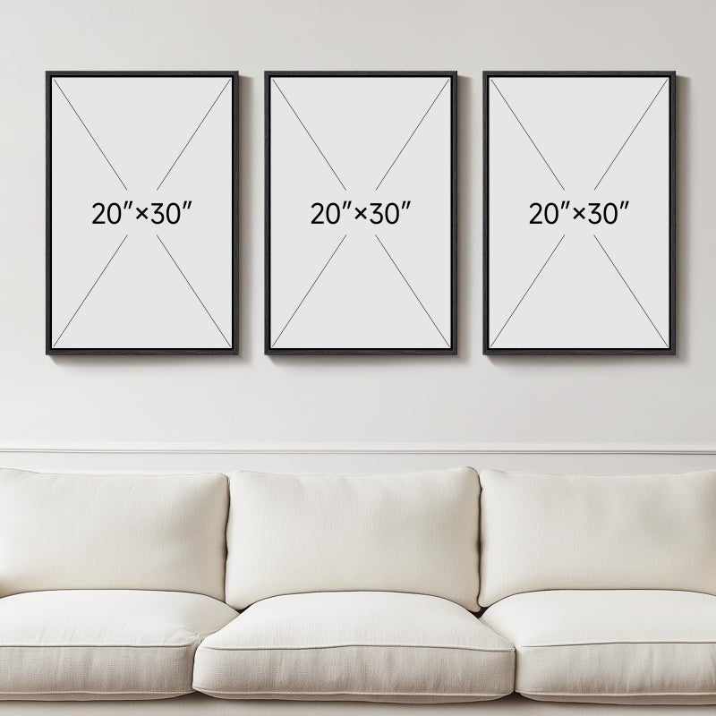 Cuspin Large Framed Neutral Abstract Wall Art, 3 Piece Modern Canvas Prints Paintings Artwork for Walls, Minimalist Black Beige Pictures for Living Room Hallway Dining Room Bedroom Wall Decor -Total 30x60 In - Image 3
