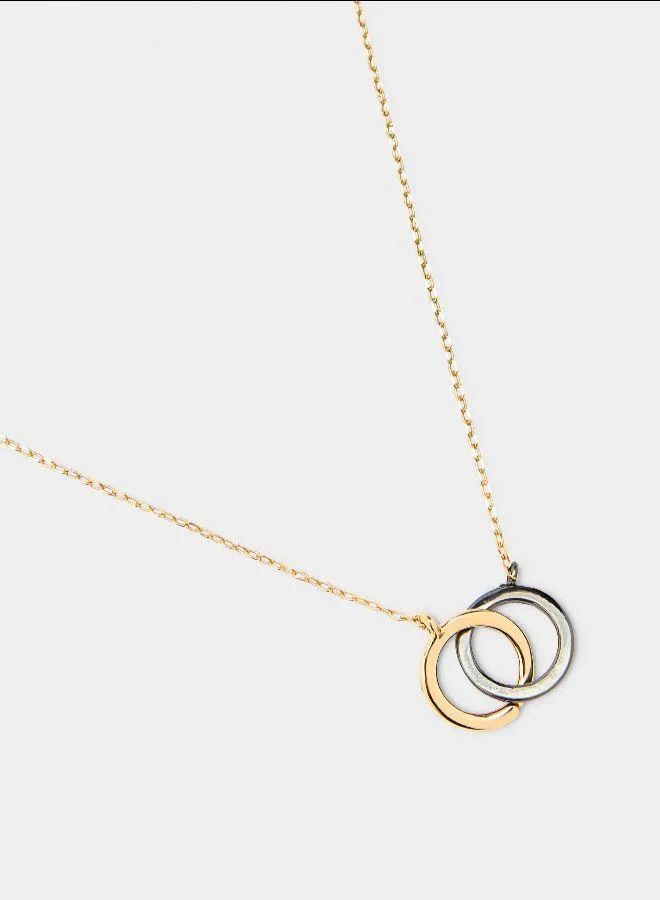 بارفوا عقد طوق ثنائي اللون متشابك ذهبي