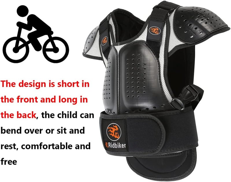 RIDBIKER Kids Motorcycle Armor Vest - Dirt Bike Chest Spine Protector - Image 5