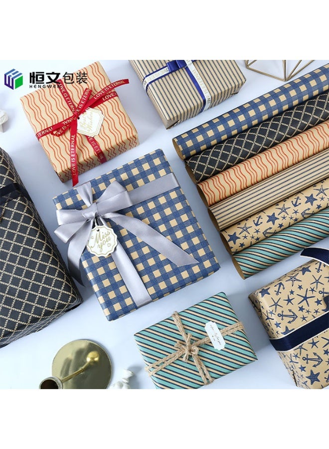 CYSTAR 10PCS Gift Wrap Set: Paper, Ribbon, Sticker, Tape - Durable for Birthdays, Weddings & More - Image 3