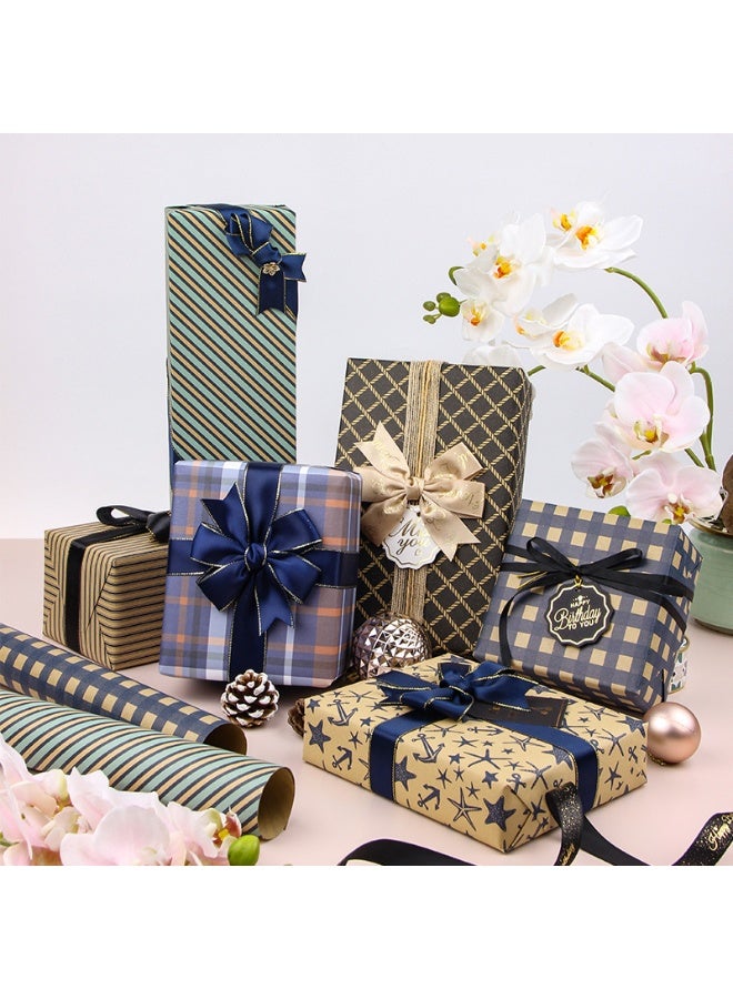 CYSTAR 10PCS Gift Wrap Set: Paper, Ribbon, Sticker, Tape - Durable for Birthdays, Weddings & More - Image 4