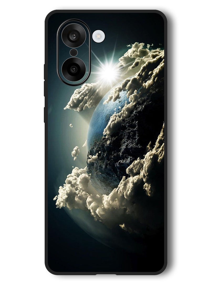 Theodor Case Compatible with OnePlus Nord CE 5 6.77 Inch Protection Shockproof Bumper Cover Space Earth Sun - Image 1