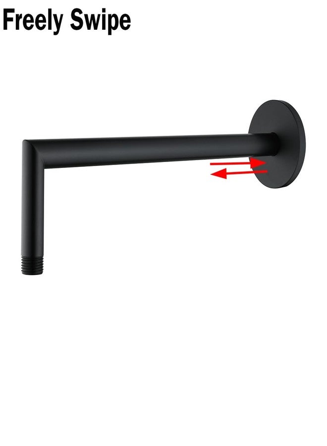 RANDOM 16 Inch Shower Arm with Flange,Stainless Steel 90 Degree Rain Shower Head Extension Arm,Wall-Mounted Shower Head Arm for Fixed Shower Head,Matte Black.RD91078-16MB - Image 4