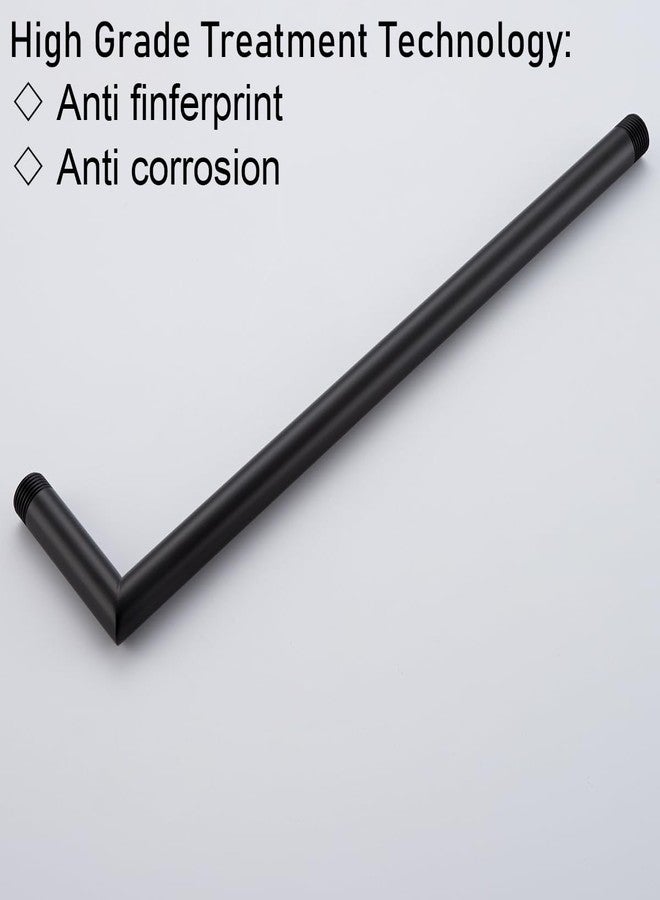 RANDOM 16 Inch Shower Arm with Flange,Stainless Steel 90 Degree Rain Shower Head Extension Arm,Wall-Mounted Shower Head Arm for Fixed Shower Head,Matte Black.RD91078-16MB - Image 3