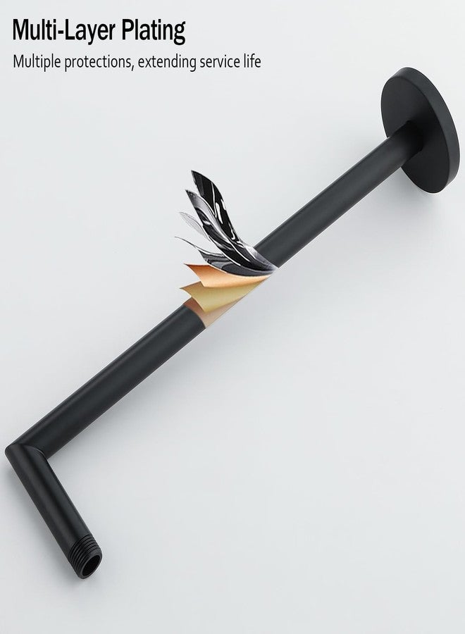 RANDOM 16 Inch Shower Arm with Flange,Stainless Steel 90 Degree Rain Shower Head Extension Arm,Wall-Mounted Shower Head Arm for Fixed Shower Head,Matte Black.RD91078-16MB - Image 5