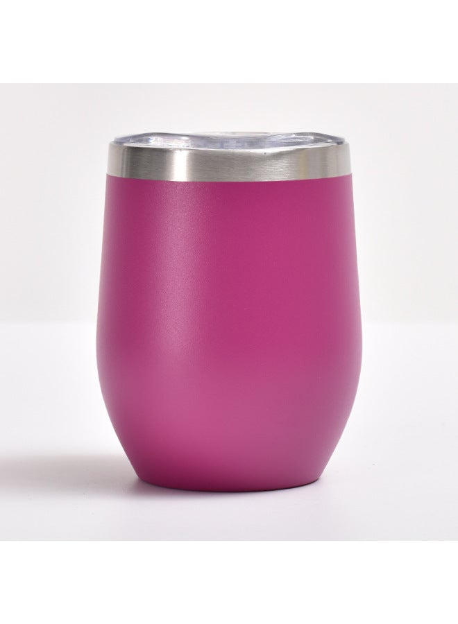 Europe And The United States 12oz Vacuum Insulation Cup 304 Stainless Steel Double Layer Eggshell Cup Insulation Cold Big Belly Red Wine Cup