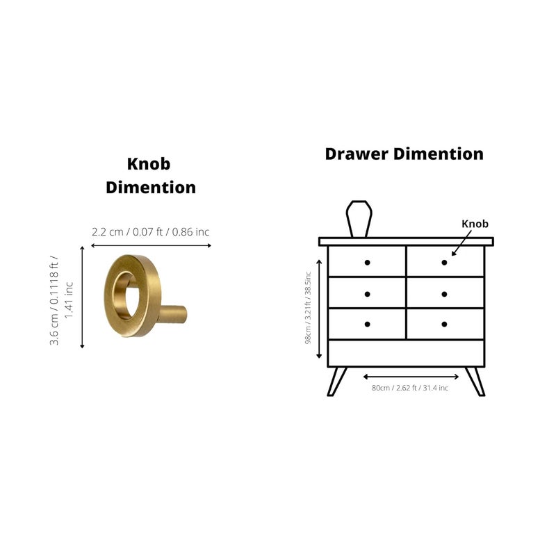 MANTARA B002536 Round Drawer Brass knobs Kitchen Decorative Cabinet Handles and pulls Decorative Furniture HardwarePack of 1 - Image 3