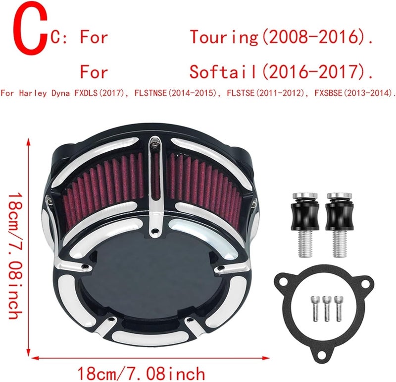 QASULER Motorcycle Air Filter for Harley Models - Image 2