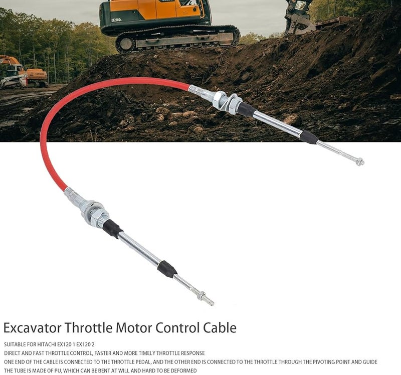 Excavator Throttle Control Cable 4.5m Length for Hitachi EX120 1 - Image 4