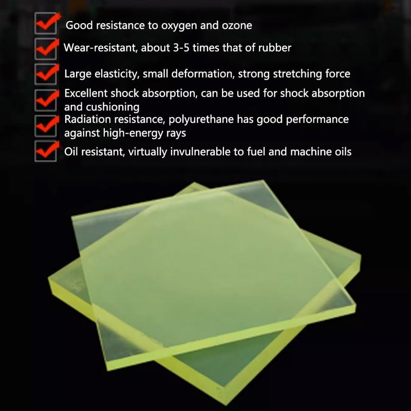 Thick 1mm Polyurethane Sheet 7 87x7 87 Inch Oil Resistant Vibration Dampening Panel 2 Pack - Image 3