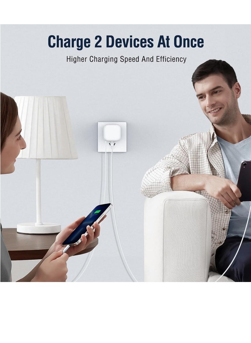 أوسامس شاحن قابل للسحب لجهاز iPhone، وحدة شاحن سريع PD بقوة 35 وات مع كابل قابل للسحب (31.5 بوصة) ومنافذ من النوع C، محول شاحن محمول لجهاز iPhone 14/13 Pro Max/iPad/AirPods - Image 4