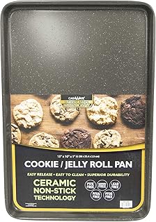 casaWare 15 x 10 x 1-Inch Ultimate Series Commercial Weight Ceramic Non-Stick Coating Cookie/Jelly Roll Pan (Silver - Image 1