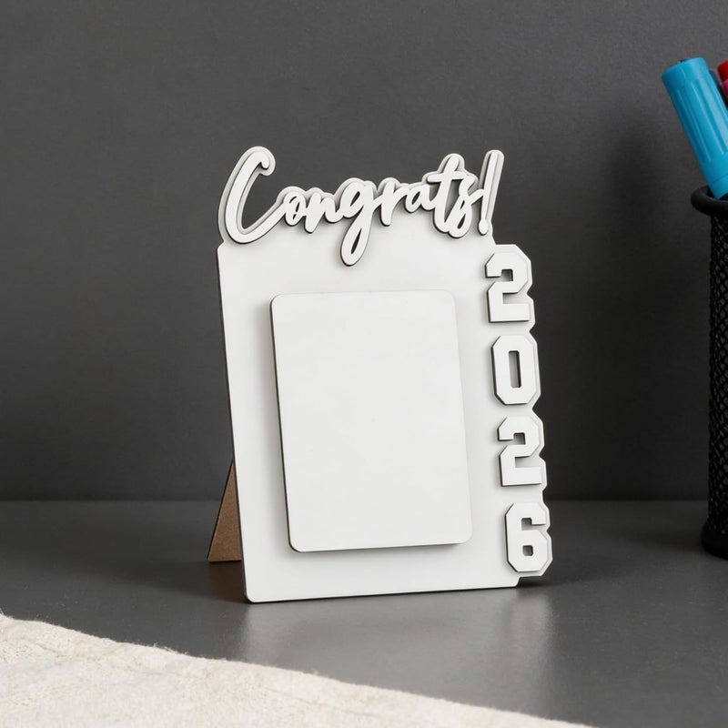 Sublimation Blank Photo Frame for 2026 Graduation - Heat Transfer Picture Board Grad Table Centerpiece Graduation Photo Display Decor for Parties - Image 5