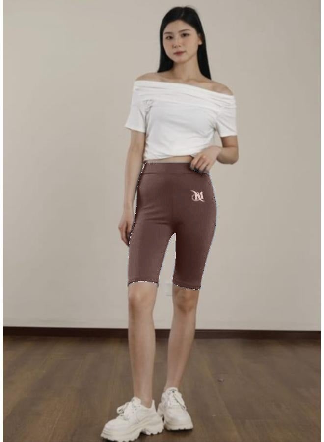 المرأة طول الركبة القطن السائق السراويل طماق المشي ممارسة تجريب اليوغا Boyshorts أكتيفيوير KU361 - Image 1