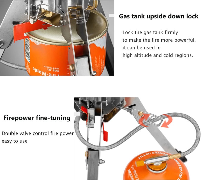 Fire-Maple Fire Maple Camp Stove FMS-108, Upgraded Super Power 4000W Camping Stove, Portable Camping Outdoors One-Piece Gas Stove Stainless Steel Cooking Stove - Image 5