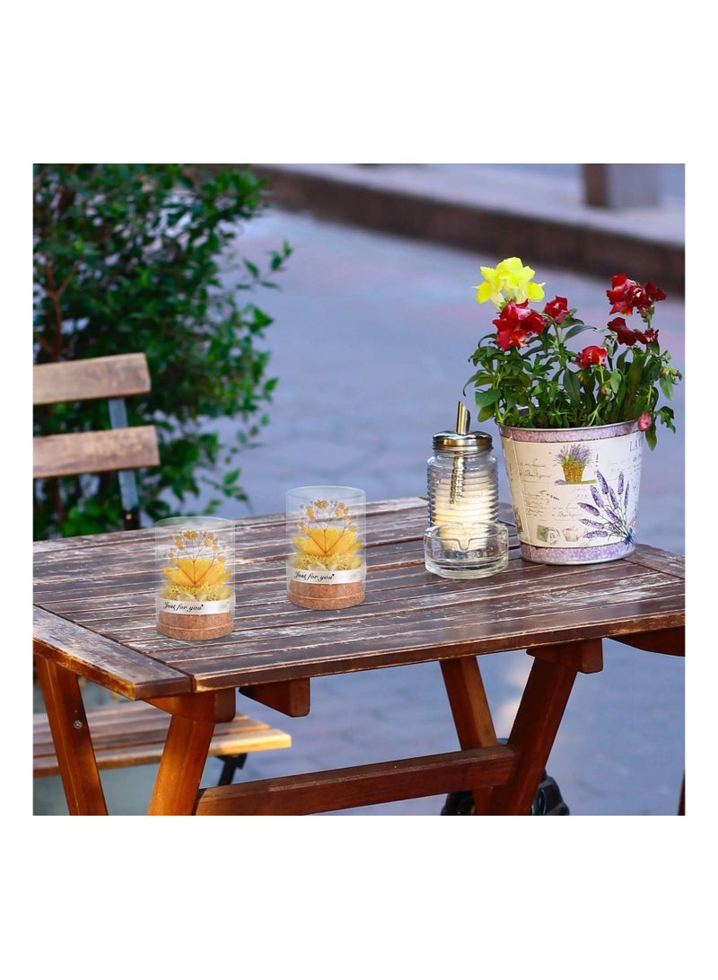 SYOSI Preserved Flower In Glass Dome Everlasting Forever Handmade Rose Galaxy Flower Artificial Flower Natural Eternal Never Withered Flowers Valentine's Day, Mother's Day, Anniversary, Birthday, Yellow - Image 3