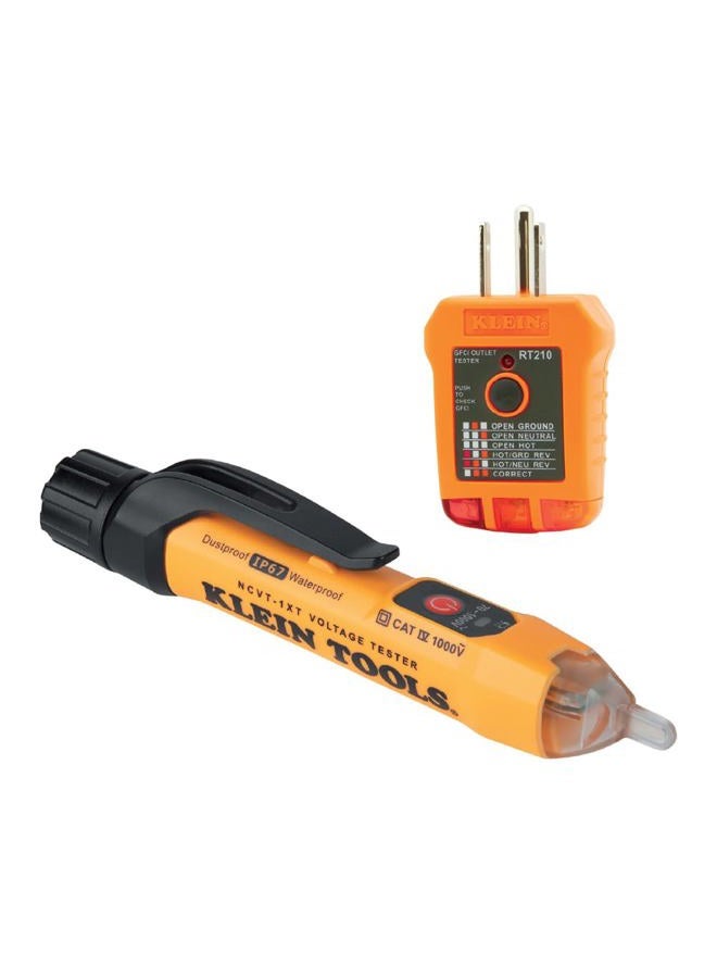 Klein Tools NCVT1XTKIT Non-Contact Low Voltage Tester Pen and GFCI Outlet Premium Test Kit, 70V to 1000V AC, Detects Common Wiring Problems - Image 1